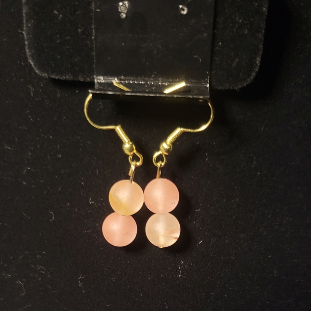 Cherry Quartz Crystal Earrings
